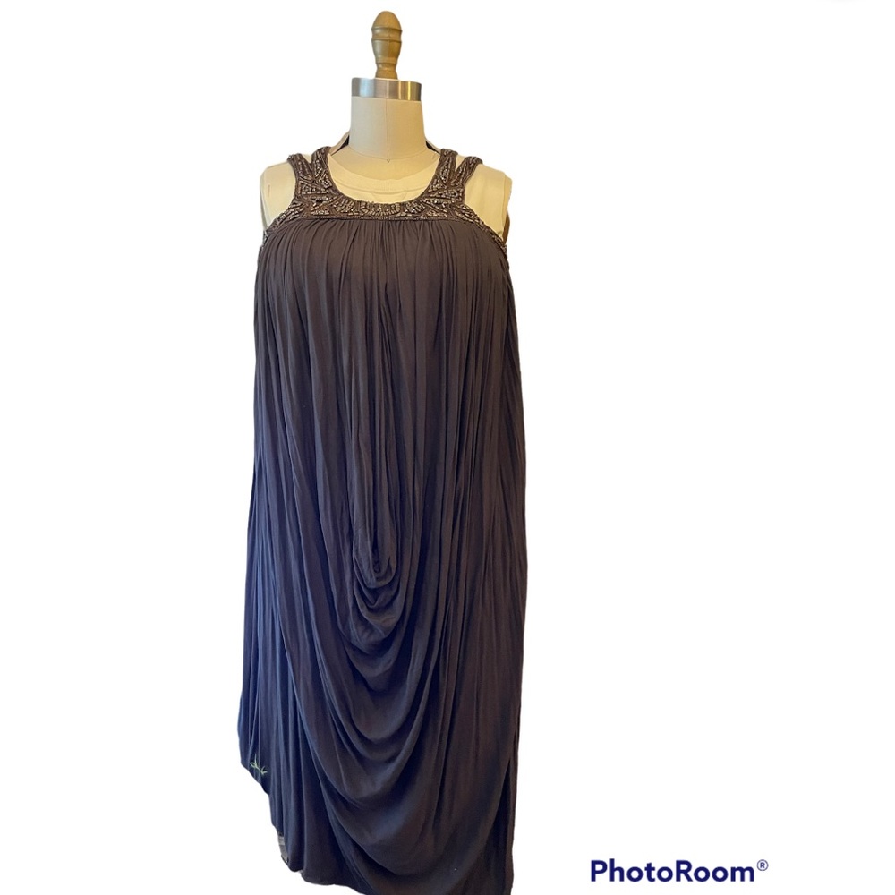 ALL SAINTS BEADED DRAPED DRESS